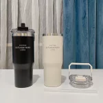 SITARAYURI 900ml 핸들 텀블러 듀얼음수 이중진공 빨대 보온 보냉 스텐 콜드컵 - 이미지 5