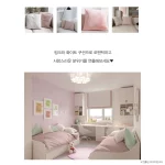 [1+1] 핑크/화이트 인테리어 쿠션, 홈 쿠션, 이너 필링, 솜 코튼 패딩 베개 코어, 소파 자동차 소프트 베개 쿠션 - 이미지 3