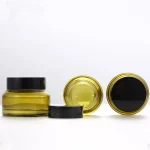 여행용 유리 앰버 페이셜 크림 항아리 빈 화장품 샘플 용기, 에멀젼 리필 가능 냄비, 블랙 뚜껑, 로트 당 10 개, 15g, 30g, 50g - 이미지 3