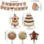 1 세트 만화 귀여운 Capybara 생일 케이크 풍선 생일 파티 배너 장식 어린이 선물 베이비 샤워 용품 - 이미지 5