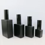 1X 3X 유리 향수 스프레이 병 15ml 30ml 50ml 100ml 에센셜 오일 향수 투명 서리로 덥은 검은 병 분무기 리필 가능 플랫 - 이미지 3