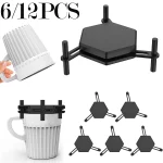 6/12Pcs 컵 홀더 조정 가능한 쌓을 수있는 커피 머그잔 주최자 공간 보호기 주방 찬장 Drinkware 컵 보관함