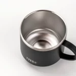 330ML 스테인레스 스틸 워터 머그잔 휴대용 홈 오피스 워터 머그잔 손잡이와 투명 뚜껑이있는 내구성 커피 머그잔 음주 용품 - 이미지 3