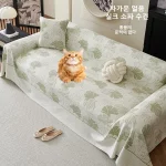크림 슬레 시원한 느낌 소파 커버 천 여름 미끄럼 방지 팔걸이 소파 타월 얼음 실크 통기성 소파 에어컨 담요
