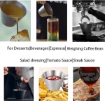 손잡이가 달린 에스프레소 측정 컵, 스테인레스 스틸 커피 샷, 커피 붓는 컵, 가정 주방 측정 액세서리, 100ml - 이미지 5