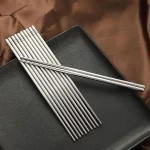 5 쌍 중국 금속 젓가락 가정용 고온 살균 가능 미끄럼 방지 스테인레스 스틸 젓가락 주방 악세사리 - 이미지 4