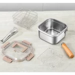 다기능 프라이팬 분리형 캠핑 조리기구 세트, 스테인레스 스틸 캠핑 요리 장비, 딥 프라이어 포트 - 이미지 4