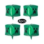 6/4/2Pcs 22inch 내 세계 테마 공예 만화 픽셀 게임 4D 호일 풍선 베이비 샤워 생일 파티 장식 장난감 선물 - 이미지 3