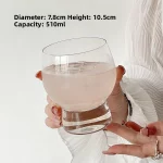 프리미엄 투명 유리 위스키 컵, 여성용 고급 가정용 물컵, 얼음이 들어간 차가운 음료에 적합 - 이미지 2