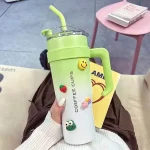 대용량 40온스 차량용 보냉 물병 여성용 고급스러운 디자인 빨대 포함 아이스 도미네이터 컵 대용량 물병 - 이미지 2