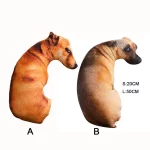 부드러운 실물 같은 동물 던지기 베개, 사냥개 봉제 쿠션, 창의적인 3D 개 베개, 사무실 - 이미지 6