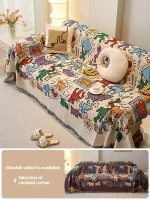 소파 쿠션 천 양면 소파 커버, 두꺼운 미끄럼 방지 소파 커버, 풀 커버 무릎 담요 커버, 소파 담요
