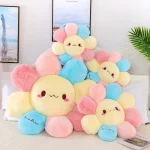 귀여운 다채로운 원형 해바라기 쿠션 침실, 거실 사무실 쿠션, 생일 선물 바닥 쿠션, 무라카미 베개, 45cm