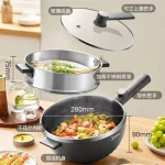 꽃심 없는 전기 프라이팬 가정용 다기능 찜 전기 냄비 전기 핫팟 - 이미지 4