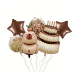 1 세트 만화 귀여운 Capybara 생일 케이크 풍선 생일 파티 배너 장식 어린이 선물 베이비 샤워 용품 - 이미지 4