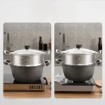 붙지 않는 수프 냄비 유도 밥솥 국내 주방 조리기구 철 소재 가스 및 전자기 스토브 용 다층 바닥 - 이미지 3