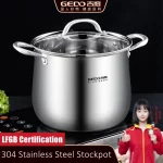 24cm 직경 304 스테인레스 스틸 소스 냄비 LFGB 인증 스튜 냄비 울트라 두꺼운 냄비 통합 성형 주방 끓는 냄비 - 이미지 2