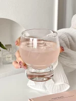 프리미엄 투명 유리 위스키 컵, 여성용 고급 가정용 물컵, 얼음이 들어간 차가운 음료에 적합 - 이미지 4