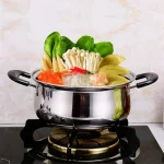 스테인레스 스틸 냄비 이중 바닥 수프 냄비 비자 성 요리 다목적 조리기구 비 스틱 팬 가스 밥솥 사용 냄비 냄비 - 이미지 5