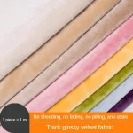 Thinkend 벨벳 원단, 실내 장식, 소파 커튼, 식탁보, 베갯잇 의자, 부드러운 부드러운 플레인 벨벳 천