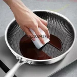 316 스테인레스 스틸 벌집 프라이팬 스테이크 요리 플랫 바닥 냄비 유도 밥솥 범용 주방 조리기구 비 스틱 팬 - 이미지 3