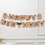 1 세트 만화 귀여운 Capybara 생일 케이크 풍선 생일 파티 배너 장식 어린이 선물 베이비 샤워 용품 - 이미지 6