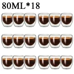 2-18PCS 이중 벽 높은 붕규산 유리 머그잔 내열성 차 우유 주스 커피 워터 컵 바 Drinkware 선물 창의력 세트 - 이미지 2