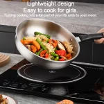 28/26/24cm 스테인레스 스틸 프라이팬 Wok 비 스틱 팬 홈 두꺼운 요리 냄비 가스 스토브 유도 밥솥 범용 내구성 - 이미지 2