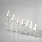 5/10/15/20/30/50/100ml 재사용 가능한 명확한 에센셜 오일 병 고무 헤드 Dropper 캡 흰색 플라스틱 커버 유리 용기 - 이미지 2