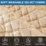 플란넬 격자 무늬 소파 커버 범용 미끄럼 방지 두꺼운 거실 장식 소파 등받이 커버 플러시 방진 시트 쿠션 - 이미지 6