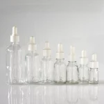 5/10/15/20/30/50/100ml 재사용 가능한 명확한 에센셜 오일 병 고무 헤드 Dropper 캡 흰색 플라스틱 커버 유리 용기 - 이미지 3