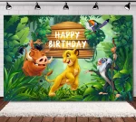 새로운 라이온 킹 심바 생일 장식 디즈니 심바 파티 용품 식기 풍선 컵 접시 키트 배경 어린이 데코 - 이미지 6