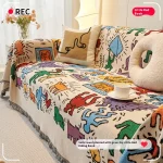 소파 쿠션 천 양면 소파 커버, 두꺼운 미끄럼 방지 소파 커버, 풀 커버 무릎 담요 커버, 소파 담요 - 이미지 3