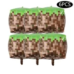 6/4/2Pcs 22inch 내 세계 테마 공예 만화 픽셀 게임 4D 호일 풍선 베이비 샤워 생일 파티 장식 장난감 선물 - 이미지 5