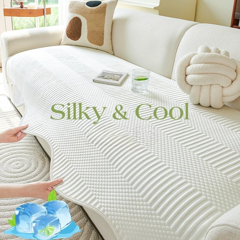 아이스 실크 여름 소파 커버 프렌치 소파 커버 냉각 미끄럼 방지 코너 소파 타월 거실 쇼파패드 ソファーマット 자동차 담요 카펫