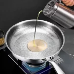 뚜껑이 달린 소테 팬 프라이팬 다기능 붙지 않는 조리기구 주방 요리를 위한 티타늄 망치 프라이팬 - 이미지 6