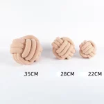 손으로 짠 매듭 공 베개 양고기 벨벳 롤 베개 소파 거실 가정용 쿠션 - 이미지 4