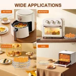 에어 프라이어 랙, 3개 세트, 쌓을 수 있는 다층 스테인레스 스틸 탈수기 랙, 에어 프라이어 액세서리 오븐 스티머 바구니 - 이미지 3