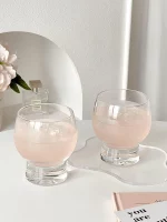 프리미엄 투명 유리 위스키 컵, 여성용 고급 가정용 물컵, 얼음이 들어간 차가운 음료에 적합 - 이미지 7