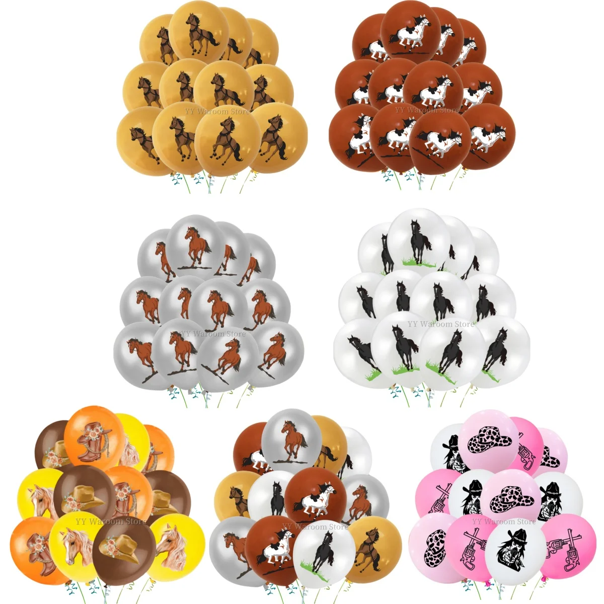 말 라텍스 풍선 말 생일 장식 말 풍선 세트 카우걸 파티 풍선 경마 어린이 파티 호의 용품