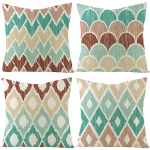 창의적인 심플 컬러 믹스 기하학 디자인 디지털 프린팅 숏 플러시 베개 커버 (소파, 사무실 쿠션 커버, 홈 용품) - 이미지 4