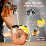 500ML 칵테일 와인 컵 모스크바 뮬 머그잔 순수 ThickenedCup 망치로 구리 도금 맥주 컵 커피 바 도구 라마단을위한 Drinkware - 이미지 4