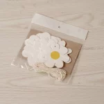 2pcs 흰색 데이지 꽃 종이 배너 매달려 갈 랜드 그루비 Boho 소녀 생일 파티 장식 플래그 웨딩 용품을 당겨 - 이미지 4