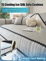 홈 아이스 실크 논슬립 소파 쿠션 여름 시원한 느낌 통기성 미끄럼 방지 거실용 소파 - 이미지 2
