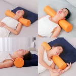 1PC 원통형 베개 솔리드 컬러 기술 패브릭 소재 마이크로 방수 목 뒤 무릎 지원 긴 바디 쿠션 커버 쿠션 - 이미지 5