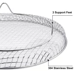 에어 프라이어 랙, 3개 세트, 쌓을 수 있는 다층 스테인레스 스틸 탈수기 랙, 에어 프라이어 액세서리 오븐 스티머 바구니 - 이미지 2