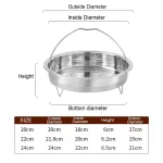 손잡이가 달린 스테인리스 스틸 음식 스티머 바구니, 압력 밥솥 스티머 바구니, 스팀 그리드 배수 배수구, 요리 도구 - 이미지 6