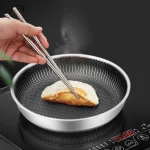 재사용 가능한 프라이팬 Nonstick Wok 팬 스테이크 요리 냄비 프라이팬 냄비 유도 단면 벌집 프라이팬 조리기구 - 이미지 4