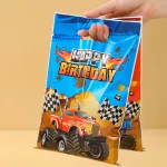 몬스터 트럭 사탕 가방 선물 포장 비스킷 가방 생일 파티 장식 어린이 웨딩 생일 파티 용품 호의 베이비 샤워