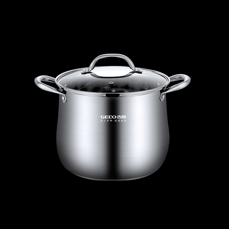 24cm 직경 304 스테인레스 스틸 소스 냄비 LFGB 인증 스튜 냄비 울트라 두꺼운 냄비 통합 성형 주방 끓는 냄비
